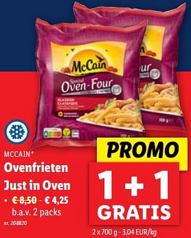 Promotions Ovenfrieten just in oven - Mc Cain - Valide de 10/04/2024 à 16/04/2024 chez Lidl