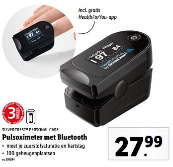 Promotions Silvercrest personal care pulsoximeter met bluetooth - SilverCrest - Valide de 10/04/2024 à 16/04/2024 chez Lidl