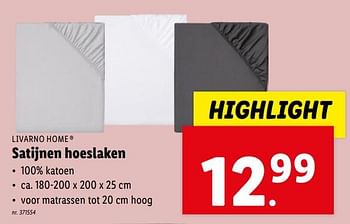 Promoties Satijnen hoeslaken - Livarno - Geldig van 10/04/2024 tot 16/04/2024 bij Lidl