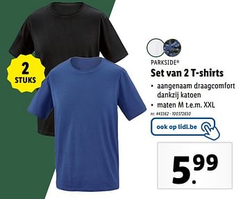 Promotions Set van 2 t-shirts - Parkside - Valide de 10/04/2024 à 16/04/2024 chez Lidl