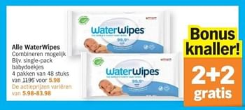 Promotions Alle waterwipes single-pack babydoekjes - WaterWipes - Valide de 08/04/2024 à 14/04/2024 chez Albert Heijn