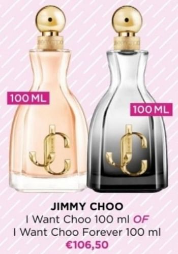 Promotions Jimmy choo i want choo of i want choo forever - Jimmy Choo - Valide de 08/04/2024 à 14/04/2024 chez ICI PARIS XL