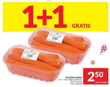 Promotions Carottes lavées - Produit maison - Intermarche - Valide de 09/04/2024 à 14/04/2024 chez Intermarche