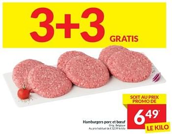 Promotions Hamburgers porc et boeuf - Produit maison - Intermarche - Valide de 09/04/2024 à 14/04/2024 chez Intermarche