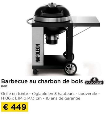 Promoties Barbecue au charbon de bois napoleon kart - Napoleon - Geldig van 01/04/2024 tot 30/04/2024 bij Molecule