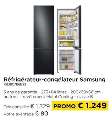 Promoties Réfrigérateur-congelateur samsung rb38c7b6b22 - Samsung - Geldig van 01/04/2024 tot 30/04/2024 bij Molecule