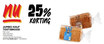 Promoties Jumbo half wit tosti brood - Huismerk - Jumbo - Geldig van 10/04/2024 tot 16/04/2024 bij Jumbo