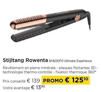 Promoties Stijltang rowenta sf8230fo ultimate experience - Rowenta - Geldig van 01/04/2024 tot 30/04/2024 bij Molecule