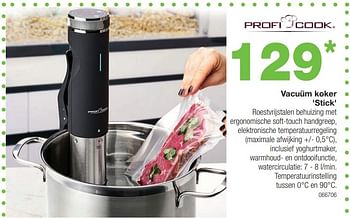 Promoties Vacuüm koker stick - Profi cook - Geldig van 04/03/2024 tot 21/04/2024 bij Home & Co