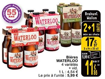 Promotions Bières waterloo - Waterloo - Valide de 09/04/2024 à 15/04/2024 chez Cora