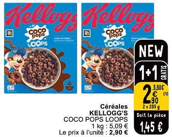 Promotions Céréales kellogg’s coco pops loops - Kellogg's - Valide de 09/04/2024 à 15/04/2024 chez Cora