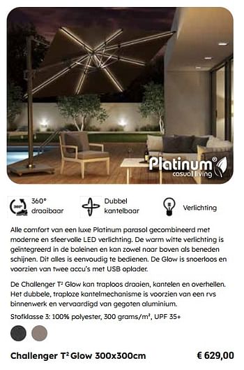 Promotions Challenger t2 glow - Platinum Casual Living - Valide de 25/03/2024 à 12/05/2024 chez Europoint