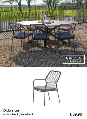 Promoties Dido stoel - Garden Impressions - Geldig van 25/03/2024 tot 12/05/2024 bij Europoint