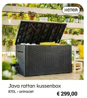 Promoties Java rattan kussenbox - Keter - Geldig van 25/03/2024 tot 12/05/2024 bij Europoint
