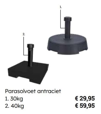 Promoties Parasolvoet antraciet - Platinum Casual Living - Geldig van 25/03/2024 tot 12/05/2024 bij Europoint