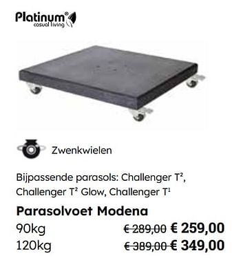 Promotions Parasolvoet modena - Platinum Casual Living - Valide de 25/03/2024 à 12/05/2024 chez Europoint
