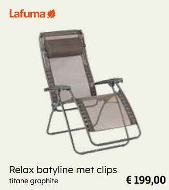 Promoties Relax batyline met clips - Lafuma - Geldig van 25/03/2024 tot 12/05/2024 bij Europoint