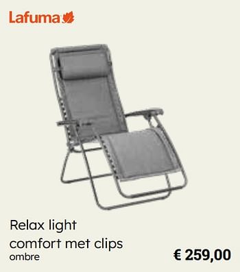 Promoties Relax light comfort met clips - Lafuma - Geldig van 25/03/2024 tot 12/05/2024 bij Europoint