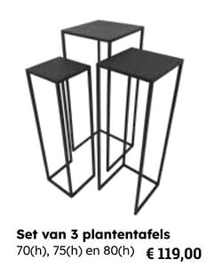 Set van 3 plantentafels