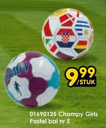 Promoties Champy girls pastel bal nr.5 - Huismerk - Toychamp - Geldig van 30/03/2024 tot 28/04/2024 bij ToyChamp