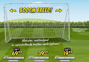 Promotions Metalen voetbalgoal - Produit Maison - Toychamp - Valide de 30/03/2024 à 28/04/2024 chez ToyChamp