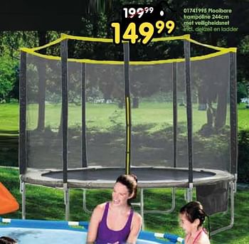 Promoties Plooibare trampoline met veiligheidsnet - Huismerk - Toychamp - Geldig van 30/03/2024 tot 28/05/2024 bij ToyChamp