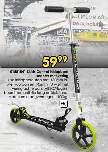Promoties Skids control inklapbare scooter met vering - Skids Control - Geldig van 30/03/2024 tot 28/04/2024 bij ToyChamp