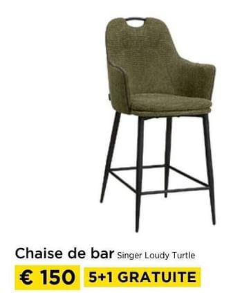 Promotions Chaise de bar singer loudy turtle - Produit maison - Molecule - Valide de 01/04/2024 à 30/04/2024 chez Molecule