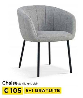 Promotions Chaise sevilla gris clair - Produit maison - Molecule - Valide de 01/04/2024 à 30/04/2024 chez Molecule