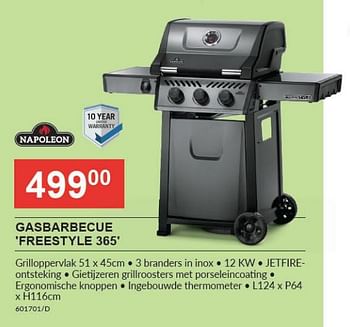 Promoties Gasbarbecue freestyle 365 - Napoleon - Geldig van 28/03/2024 tot 14/04/2024 bij HandyHome