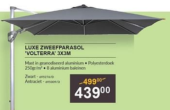 Promoties Luxe zweefparasol volterra - Huismerk - HandyHome - Geldig van 28/03/2024 tot 14/04/2024 bij HandyHome
