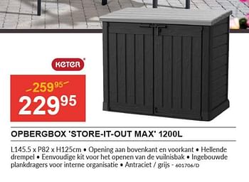 Promoties Opbergbox store it out max - Keter - Geldig van 28/03/2024 tot 14/04/2024 bij HandyHome