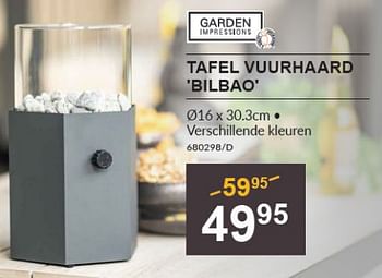 Promoties Tafel vuurhaard bilbao - Garden Impressions - Geldig van 28/03/2024 tot 14/04/2024 bij HandyHome