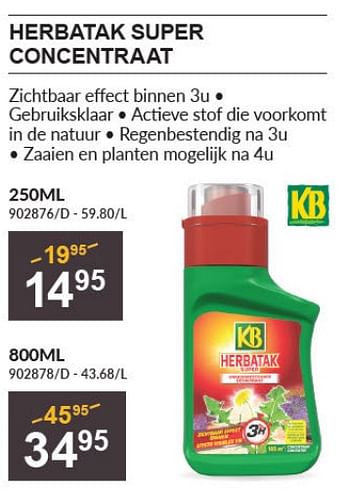 Promoties Herbatak super concentraat - KB - Geldig van 28/03/2024 tot 14/04/2024 bij HandyHome