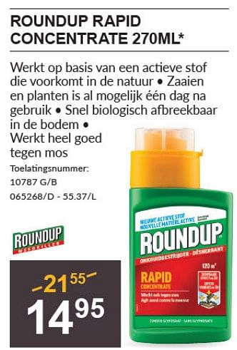 Promoties Roundup rapid concentrate - Roundup - Geldig van 28/03/2024 tot 14/04/2024 bij HandyHome