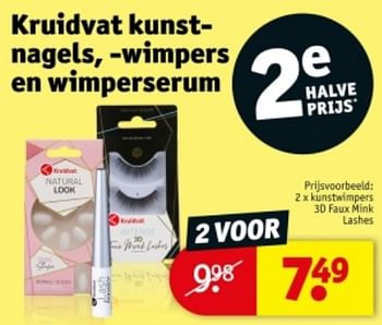 Promoties Kunstwimpers 3d faux mink lashes - Huismerk - Kruidvat - Geldig van 09/04/2024 tot 21/04/2024 bij Kruidvat