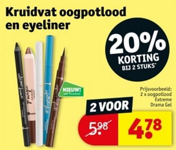 Promoties Oogpotlood extreme drama gel - Huismerk - Kruidvat - Geldig van 09/04/2024 tot 21/04/2024 bij Kruidvat