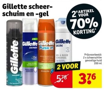 Promoties Scheerschuim gevoelige huid - Gillette - Geldig van 09/04/2024 tot 21/04/2024 bij Kruidvat