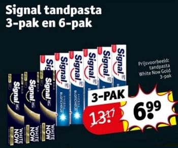 Promoties Tandpasta white now gold - Signal - Geldig van 09/04/2024 tot 21/04/2024 bij Kruidvat