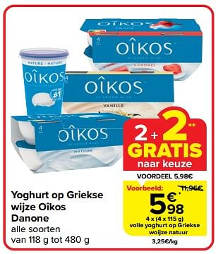 Promotions Volle yoghurt op griekse woijze natuur - Danone - Valide de 10/04/2024 à 16/04/2024 chez Carrefour