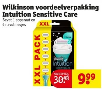 Promotions Wilkinson voordeelverpakking intuition sensitive care - Wilkinson - Valide de 09/04/2024 à 21/04/2024 chez Kruidvat