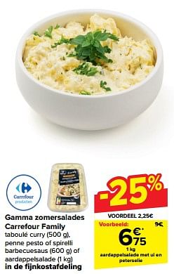 Promoties Aardappelsalade met ui en peterselie - Huismerk - Carrefour  - Geldig van 10/04/2024 tot 16/04/2024 bij Carrefour
