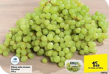 Promoties Pitloze witte druiven carrefour - Huismerk - Carrefour  - Geldig van 10/04/2024 tot 16/04/2024 bij Carrefour