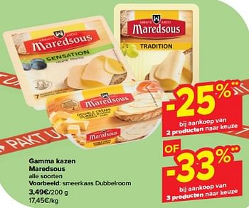 Promotions Smeerkaas dubbelroom - Maredsous - Valide de 10/04/2024 à 16/04/2024 chez Carrefour