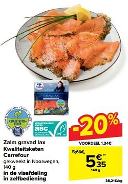 Promotions Zalm gravad lax kwaliteitsketen carrefour - Produit maison - Carrefour  - Valide de 10/04/2024 à 16/04/2024 chez Carrefour