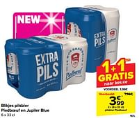 Blikjes pilsbier piedboeuf en jupiler blue-Huismerk - Carrefour 