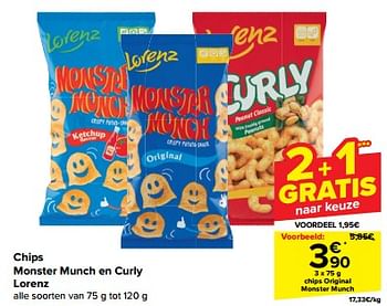 Promoties Chips original monster munch - lorenz - Geldig van 10/04/2024 tot 16/04/2024 bij Carrefour