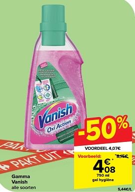 Promotions Gel hygiëne - Vanish - Valide de 10/04/2024 à 16/04/2024 chez Carrefour