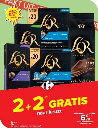 Promoties Koffiecapsules lungo elegante - Douwe Egberts - Geldig van 10/04/2024 tot 16/04/2024 bij Carrefour