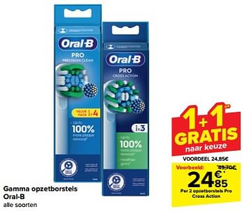 Promotions Opzetborstels pro cross action - Oral-B - Valide de 10/04/2024 à 16/04/2024 chez Carrefour